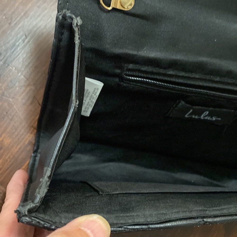 Lulus faux leather black clutch with tassel - Picture 5 of 10